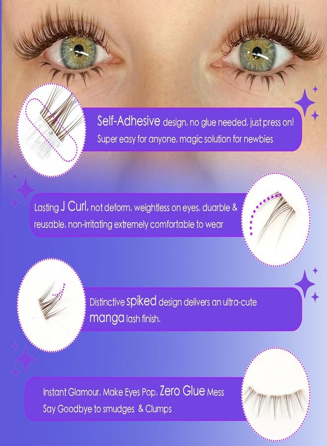 داودر رموش داودر البنية السفلية ذات الرموش المدببة ذاتية اللصق، رموش سفلية خفيفة ملصقة مسبقًا لمظهر طبيعي، رموش سفلية شفافة على شكل حرف J منحنية، مناسبة للرموش تحت العين بطول 4-7 مم (لون عباد الشمس البني). - Image 4